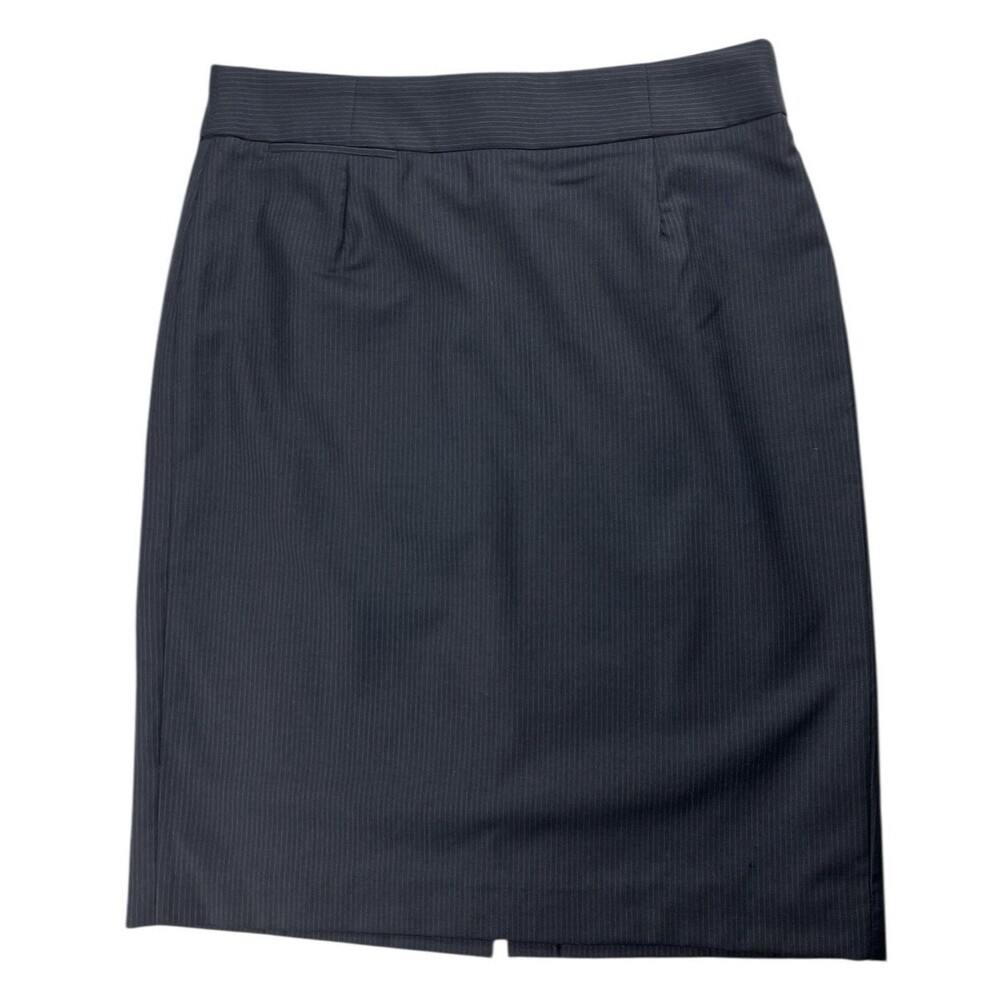 J. Crew Straight Skirt Pinstripe Lightweight Wool Boss Babe Size 6 Small Flaws